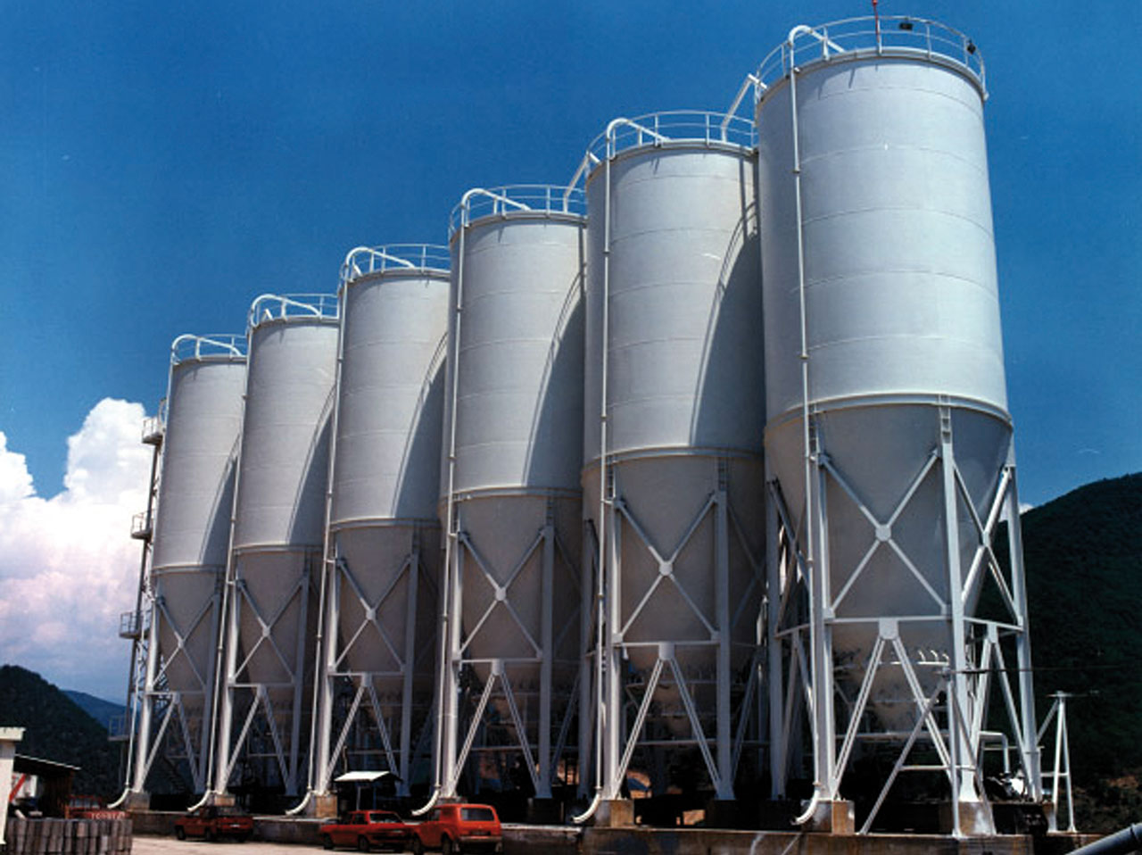 Fly-ash storage silos 